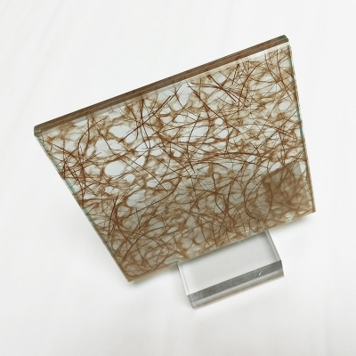 Best selling decorative precision bronze gold mesh wire laminated glass